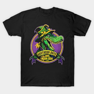 Southern Boys Love Mardi Gras Mardi Gras Alligator Men T-Shirt